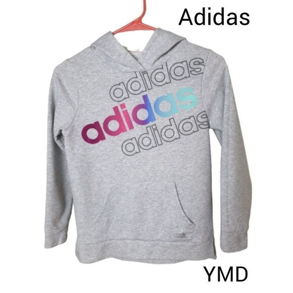 Adidas Girls Hoodie M Pullover Sweatshirt Fleece Lining Medium NWOT - Picture 1 of 9